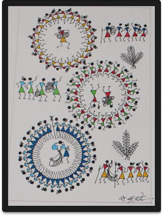 Warli Paper Painting